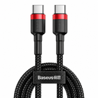 Кабель Baseus Cafule USB Type-C to Type-C 60W 3A 1 м, Black/Red