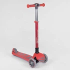Самокат детский трехколесный "Best Scooter", со складным алюминиевым рулем + 4 колеса PU со светом. Red (89686)
