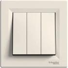 Выключатель 3-клавишный Schneider Electric Asfora 10A Кремовый (EPH2100123)