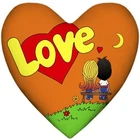 Подушка сердце Love, оранжевая 37x37 см