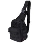 Рюкзак сумка тактическая военная Oxford 600D 6L через плечо Black - изображение 1
