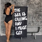 Рушник великий The sea is calling and I must go! 150х70 см пляжний з принтом