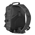 Рюкзак сумка тактическая военная штурмовая Oxford 600D на одно плечо 20 л Black - изображение 6