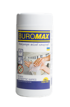 Салфетки влажные антисептические Buromax 100шт в пластиковой тубе (BM.0805)