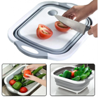 Доска-миска разделочная складная универсальная KitchenCraft Бело-серая