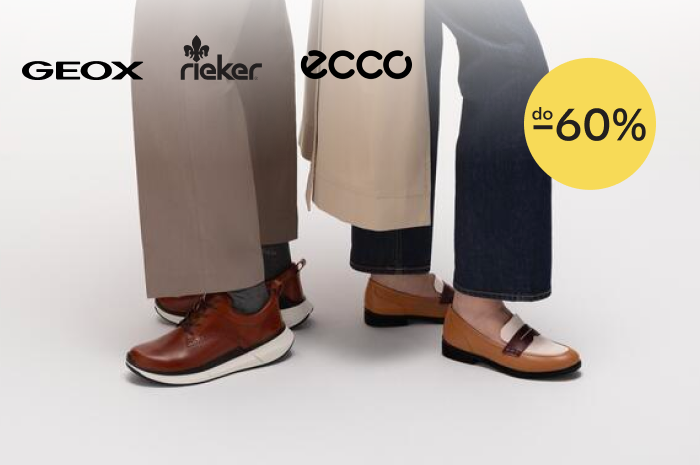 Buty w stylu casual: Ecco, Geox oraz Rieker ze zniżką do -60%!