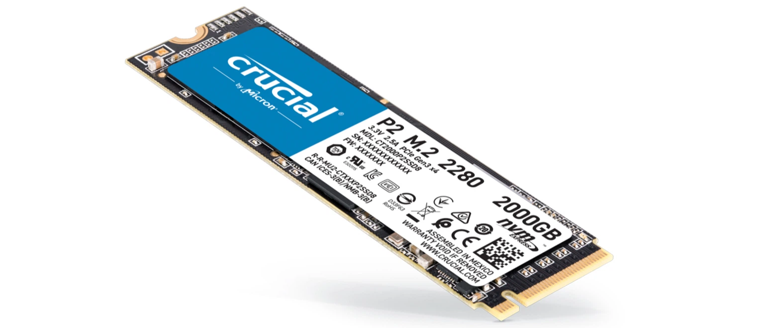 SSD диск Crucial P2 NVMe 1TB M.2 PCIe 3.0 x4 3D NAND QLC