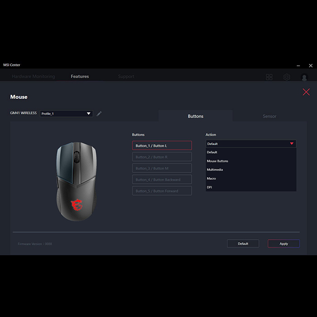 Мышь MSI Clutch GM11 RGB USB Black фото, отзывы, характеристики в